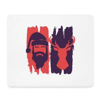 Weihnachten Christmas "Santa & Reindeer" - Mousepad (Querformat) - Weiß - Vorne