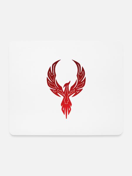 Roter Phoenix - Mousepad (Querformat) - Weiß