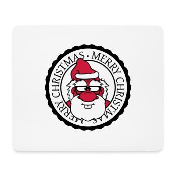 santa claus round circle stamp nikolaus weihnac - Mouse Pad (horizontal) - white - Front