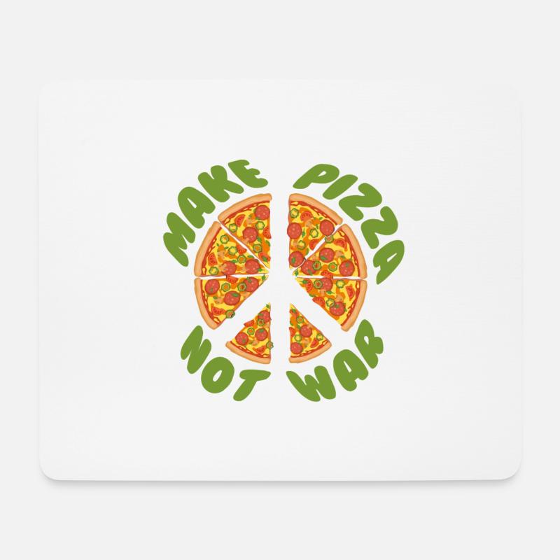 make pizza not war - Mousepad (Querformat) - Weiß