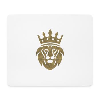 löwe, könig,king, gold, krone - Mousepad (Querformat) - Weiß - Vorne