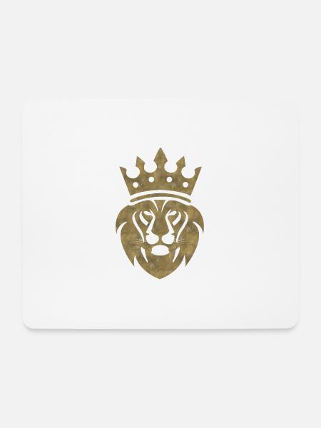 löwe, könig,king, gold, krone - Mousepad (Querformat) - Weiß