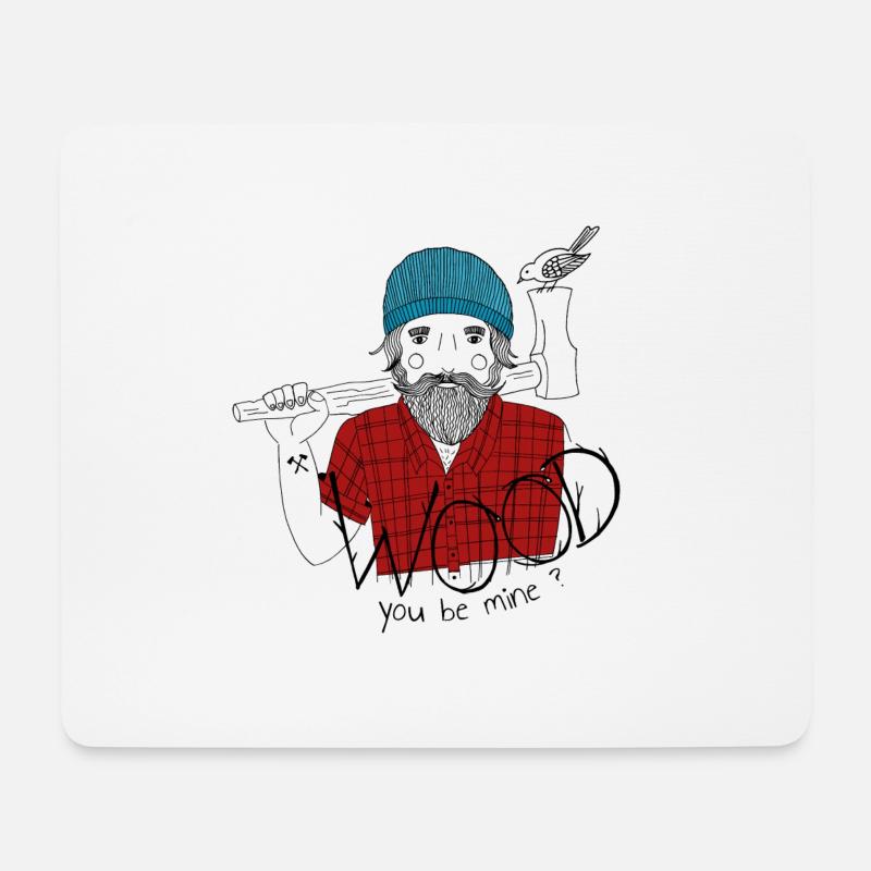 verliebter bärtiger Holzfäller Geschenk - Mousepad (Querformat) - Weiß