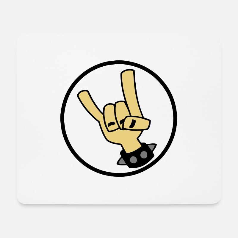 Devil Rock Hand 01 - Mousepad (Querformat) - Weiß