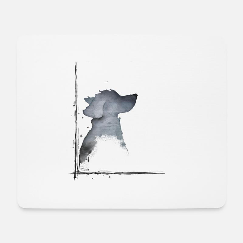 hund in Aquarell - Mousepad (Querformat) - Weiß