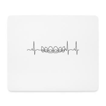 EKG Zähne Zahnarzt Zahnspange Praxis Kiefer - Mousepad (Querformat) - Weiß - Vorne
