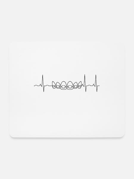 EKG Zähne Zahnarzt Zahnspange Praxis Kiefer - Mousepad (Querformat) - Weiß
