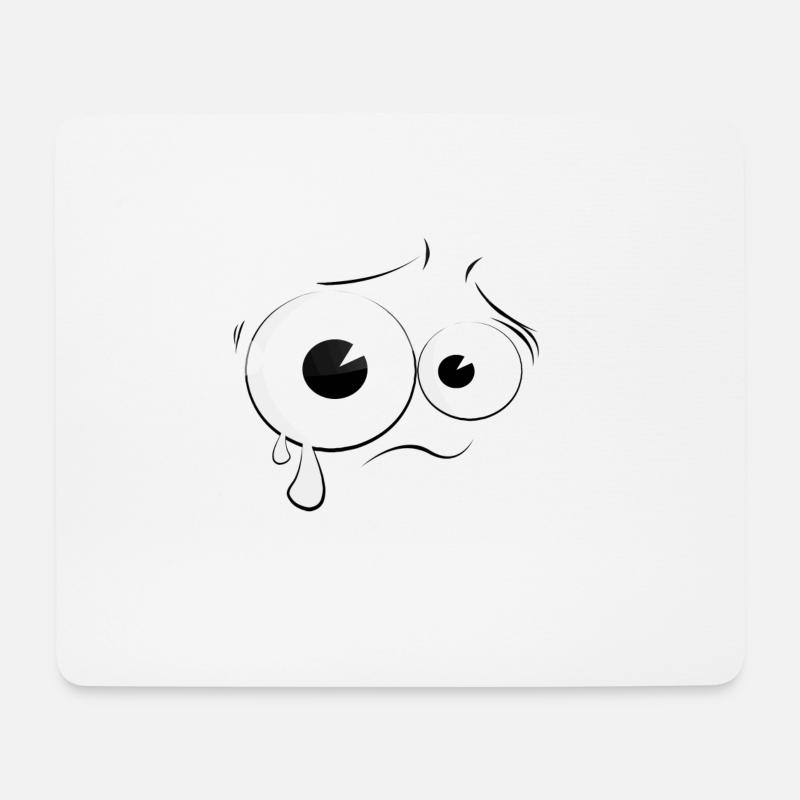 Schreiendes Gesicht - Mousepad (Querformat) - Weiß