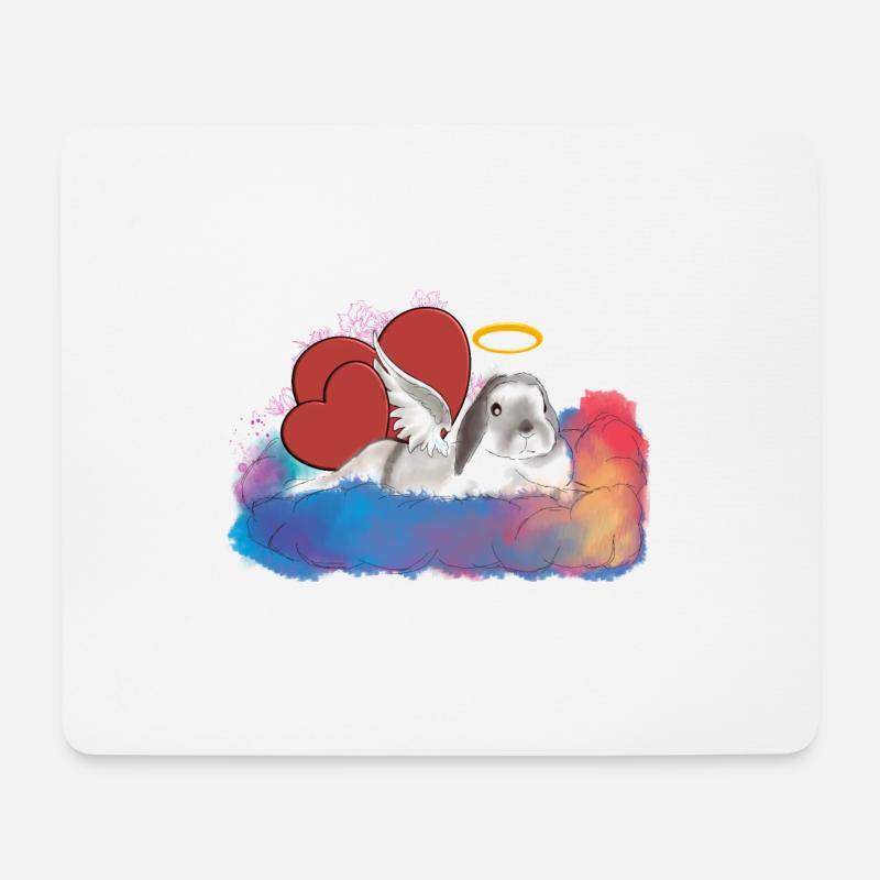 Regenbogen Kaninchen Pauline - Mousepad (Querformat) - Weiß
