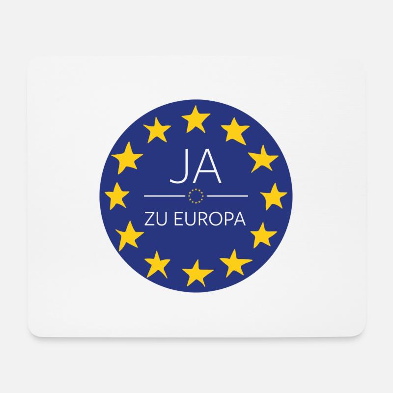 Ja zu Europa - EU Sterne Design - Mousepad (Querformat) - Weiß