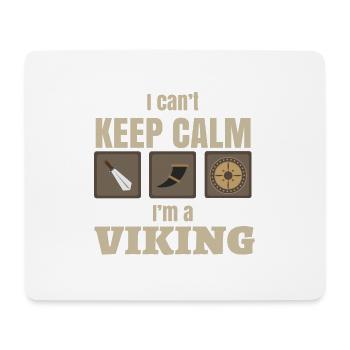 Je ne peux pas rester calme, je suis un Viking - Tapis de souris (format paysage) - blanc - Devant