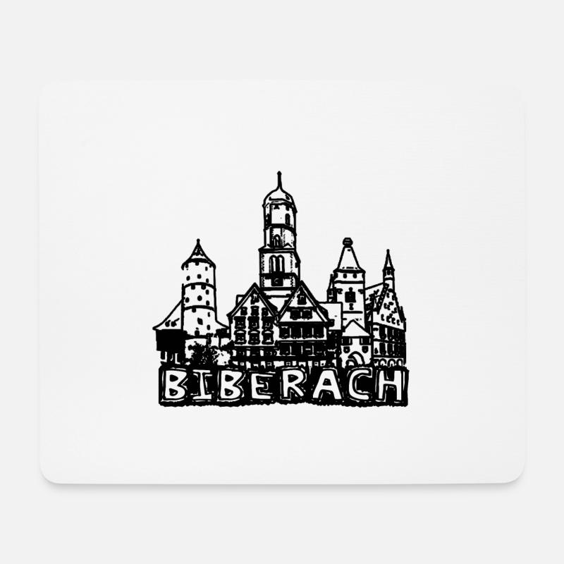 Biberach Skyline - Mouse Pad (horizontal) - white
