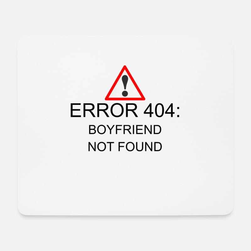 404 Error Boyfriend - Mousepad (Querformat) - Weiß