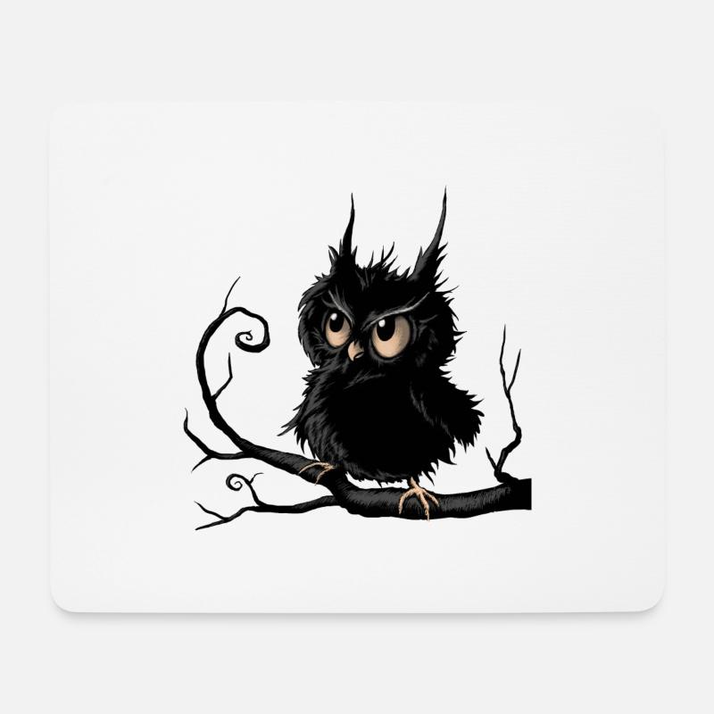 Kauziges Käuzchen - Mousepad (Querformat) - Weiß