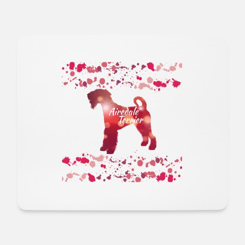 Airedale Terrier hund gassi hunde welpe geschenk - Mousepad (Querformat) - Weiß