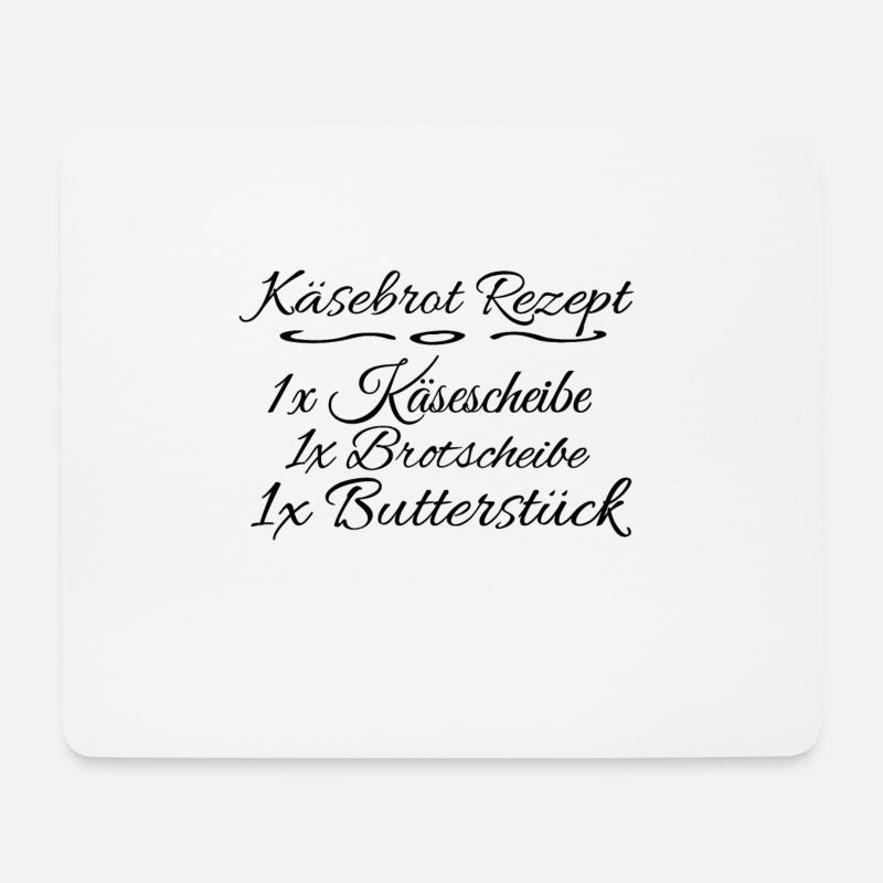 Käsebrot Rezept - Mousepad (Querformat) - Weiß