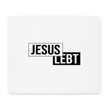 Jesus Lebt christliche Kleidung Geschenkidee - Mousepad (Querformat) - Weiß - Vorne