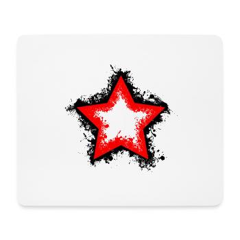 Star splatter black-red - Mouse Pad (horizontal) - white - Front