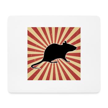 Ratten Ratte Retro Vintage Geschenk Sonnenaufgang - Mousepad (Querformat) - Weiß - Vorne