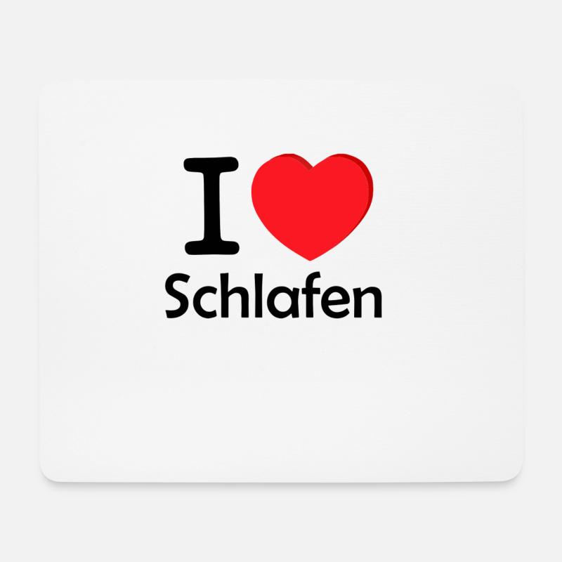 ich liebe schlafen i love schlafen Geschenk - Mousepad (Querformat) - Weiß