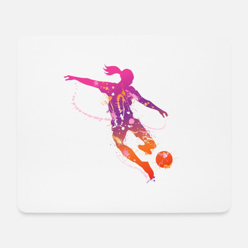soccer female de - Mousepad (Querformat) - Weiß