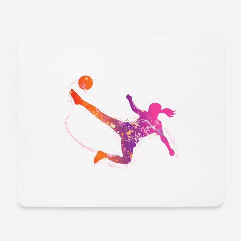 soccer female de - Mousepad (Querformat) - Weiß