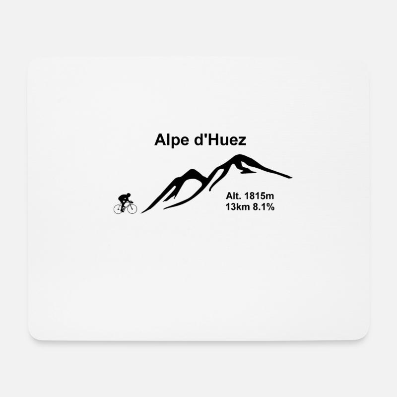 Alpe d'Huez - Mousepad (Querformat) - Weiß