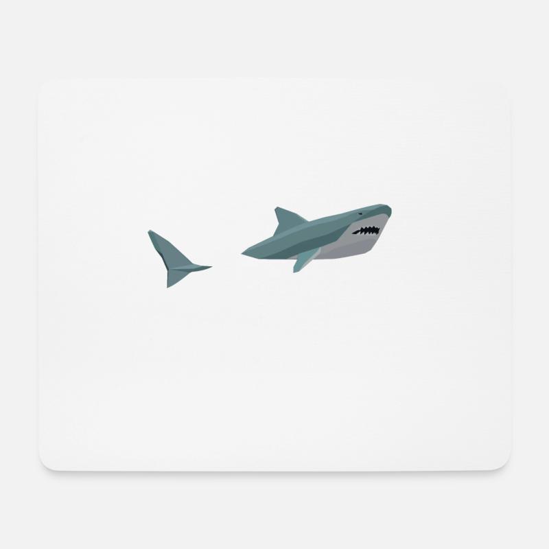 Hi fish, Hai, shark - Mousepad (Querformat) - Weiß