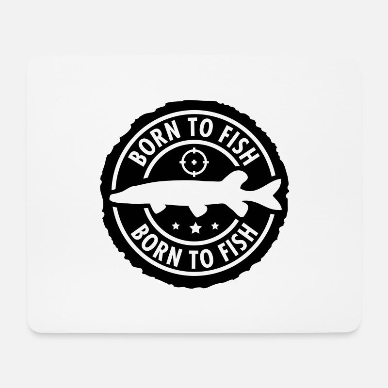 born_to_fish1___f1 - Mousepad (Querformat) - Weiß