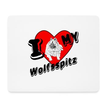 I love my Wolfsspitz - Mouse Pad (horizontal) - white - Front