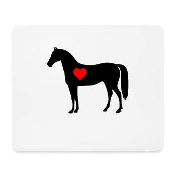 Reiten Herz Dressur Geschenk Pferd Pferde Pony - Mousepad (Querformat) - Weiß - Vorne