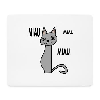meowing gray cat with light brown ears - Mouse Pad (horizontal) - white - Front