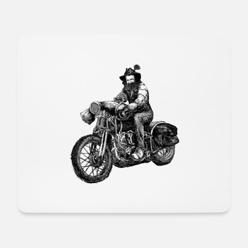 Bavarian Biker - Mousepad (Querformat) - Weiß
