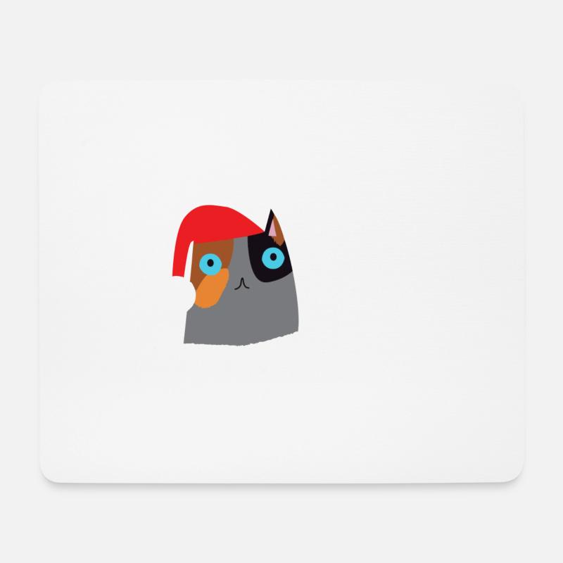 Cat HoHoHo - Mousepad (Querformat) - Weiß