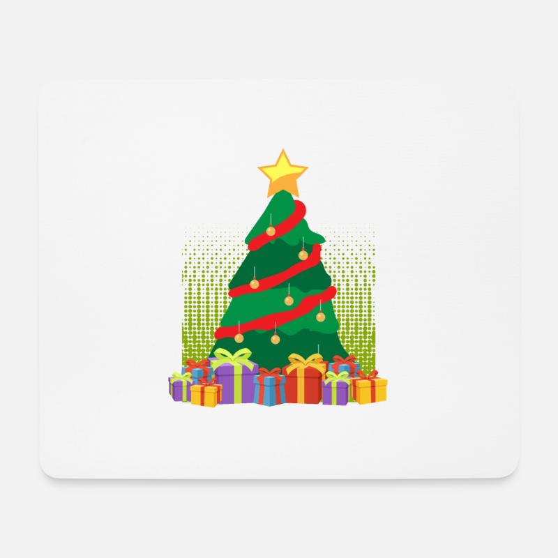 Frohe Weihnachten Weihnachtsbaum Geschenke - Mousepad (Querformat) - Weiß