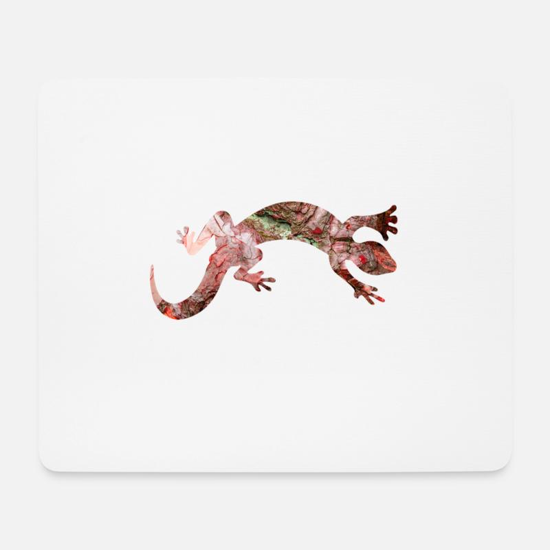 Rote Eidechse Reptil - Mousepad (Querformat) - Weiß