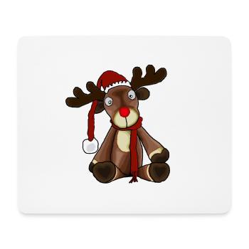Rentier Weihnachtsmann Weihnachtsrentier Rudolf - Mousepad (Querformat) - Weiß - Vorne