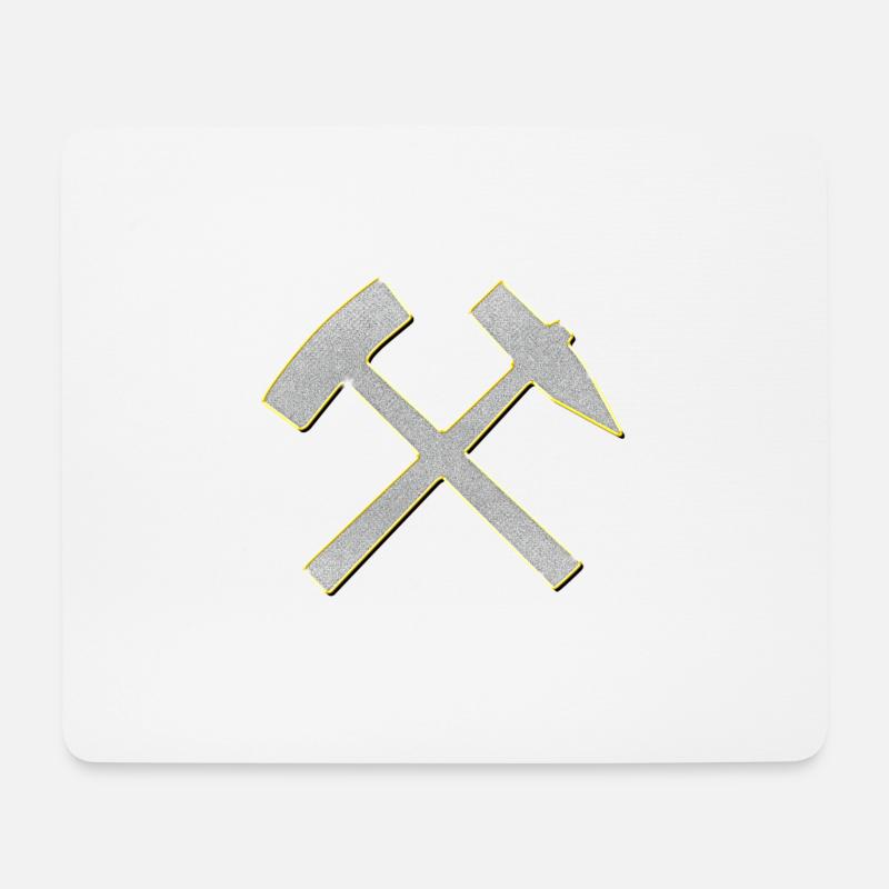 Glück Auf! Logo Schlägel und Eisen Schmuck Bling - Mousepad (Querformat) - Weiß