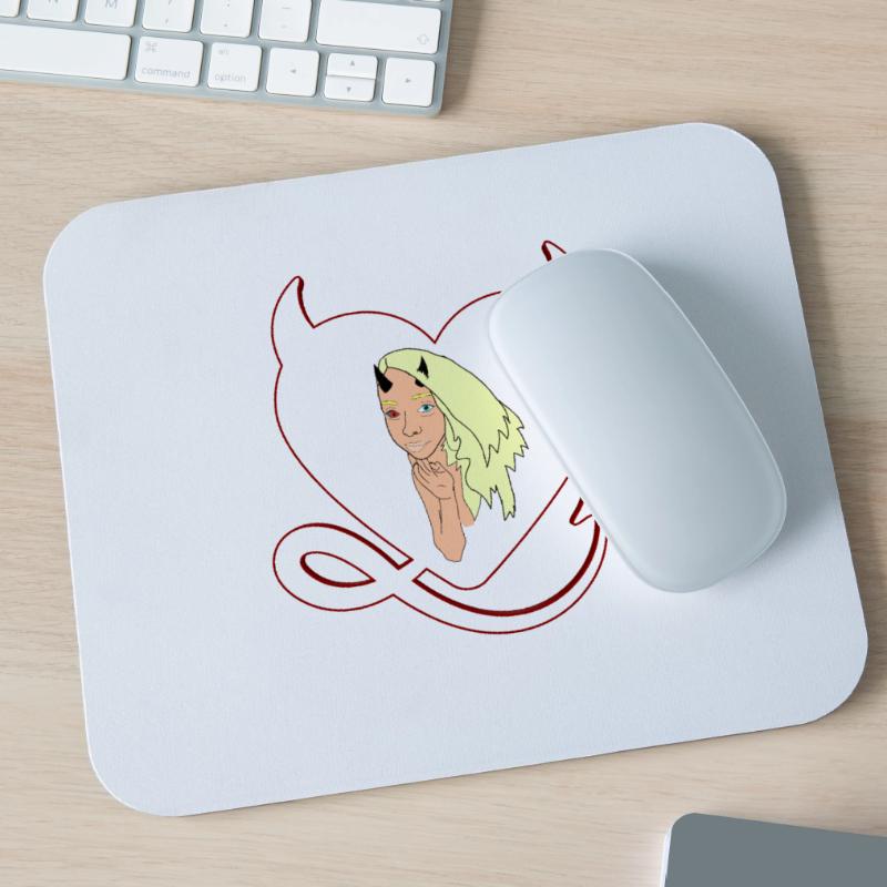 Devil with devil's heart Devil devil's female Mouse Pad (horizontal)
