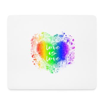 LGBT Heart Arc-en-ciel Amour est Gay Pride - Tapis de souris (format paysage) - blanc - Devant