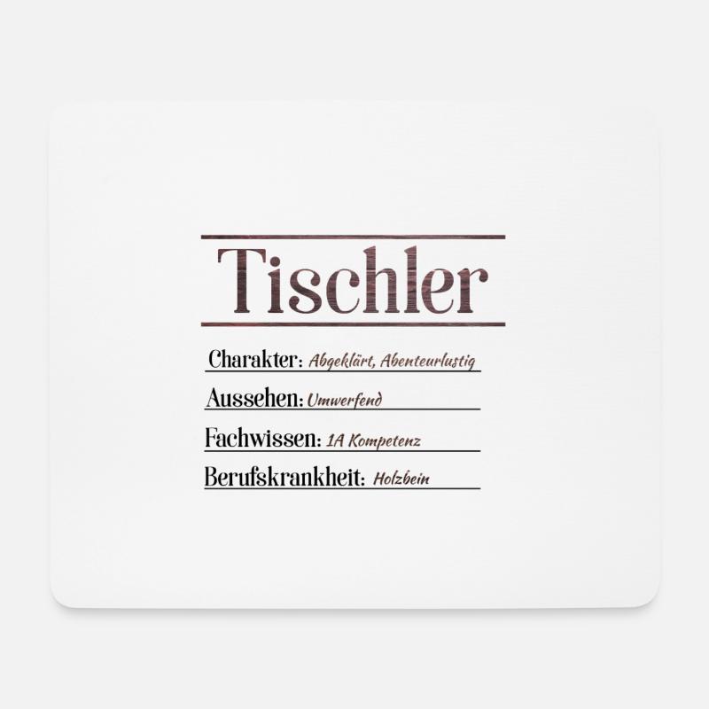 Tischler Steckbrief - Mousepad (Querformat) - Weiß