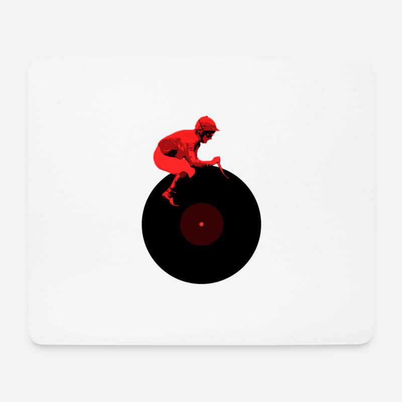 Disc Jockey DJ cool T-Shirt - Mousepad (Querformat) - Weiß