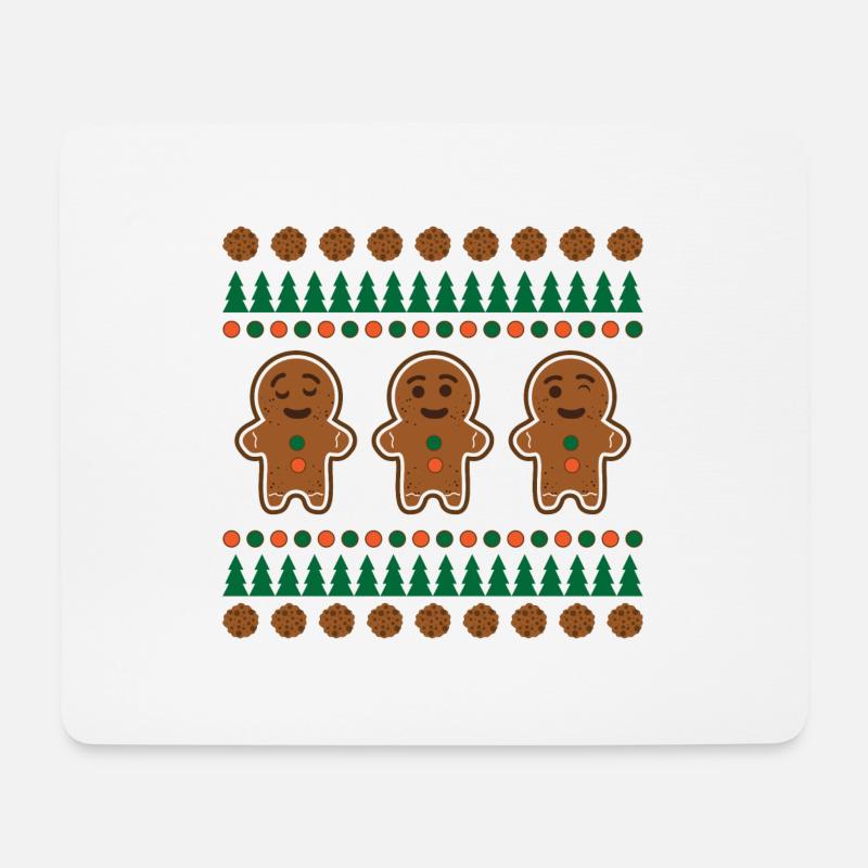 Lebkuchen ugly Christmas - Mousepad (Querformat) - Weiß