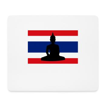 Thailand flag Buddha - Mouse Pad (horizontal) - white - Front