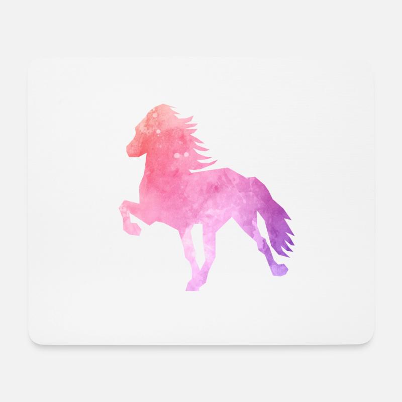 Islandpferd Watercolor - Mousepad (Querformat) - Weiß