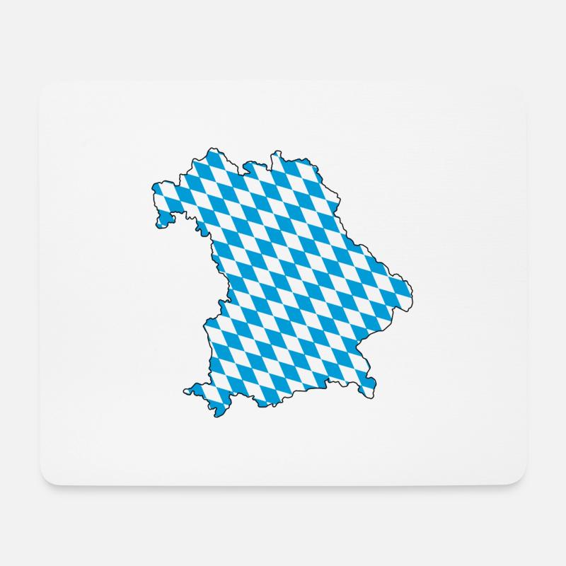 Bayern Landkarte - Mousepad (Querformat) - Weiß
