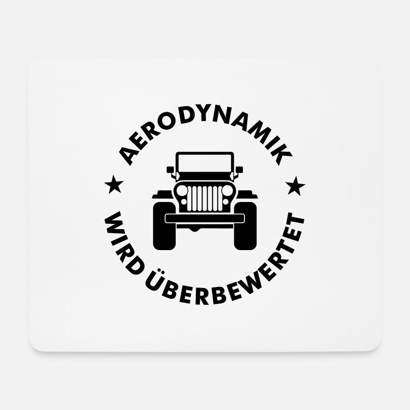 Aerodynamik Jeep CJ - Mousepad (Querformat) - Weiß