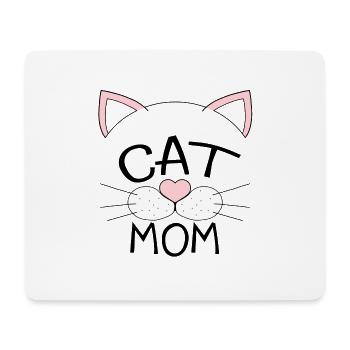 Chat chat maman - Tapis de souris (format paysage) - blanc - Devant