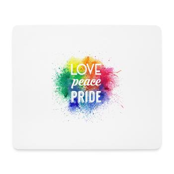LGBT Love Peace Gay Pride Rainbow - Tapis de souris (format paysage) - blanc - Devant