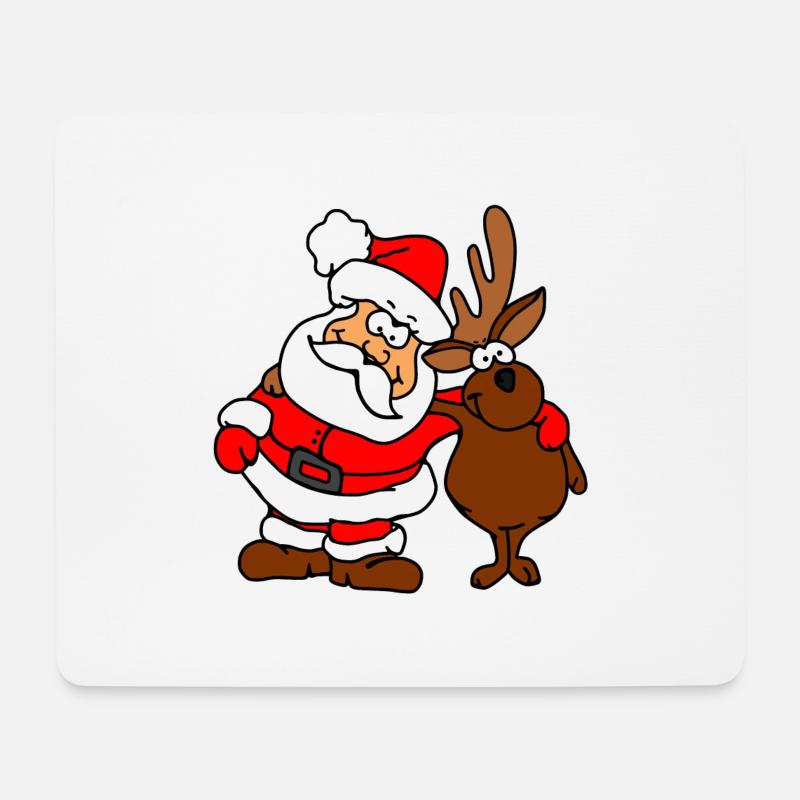 Weihnachtsmann und sein Freund - Mousepad (Querformat) - Weiß